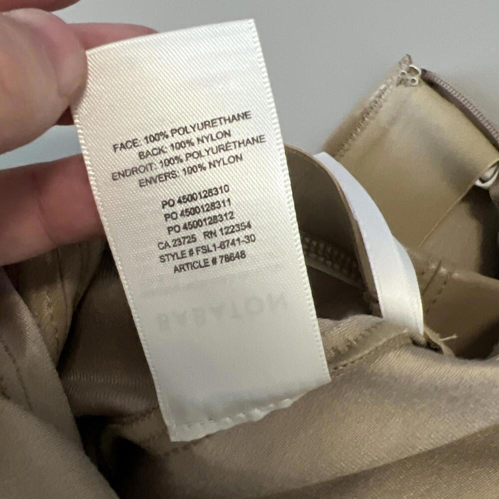 Aritzia Babaton Leather Slim Pant Tan Size 4 - Picture 10 of 11